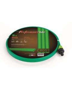 Tubo irrigatore da giardino cross, in pvc, monostrato, 3 canali microforati, completo di raccordi di collegamento, 7,5 mt