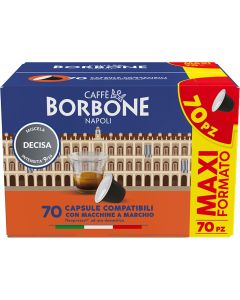 Caffe' in capsule borbone miscela decisa 70 pz, compatibili nespresso