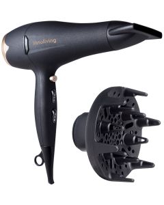 Asciugacapelli professional 2200w, diffusore, 3 impostazioni di calore, 2 impostazioni di velocitÀ, colpo d’aria fredda, filtro removibile, concentratore e diffusore inclusi