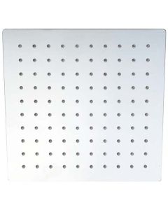Soffione doccia slim quadro in acciaio, 20x20 cm, finitura cromo