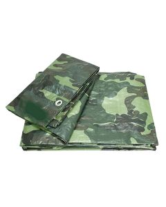 Telo occhiellato, in polietilene 130 gr/m², 3x4 mt, camouflage