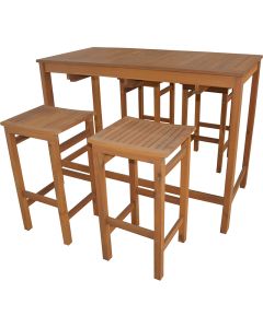 Set barrique in legno, tavolo + 4 sgabelli riponibili