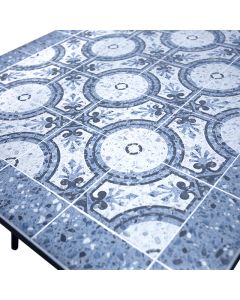 Tavolo venezia, struttura in ferro colore nero, top in ceramiche di sassuolo, 164x103xh.75 cm