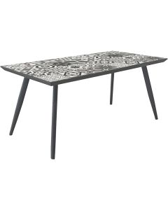 Tavolo Bohemian, struttura in acciaio, top in ceramica, 162x82xh.73 cm