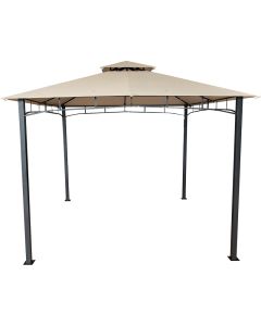 Gazebo tabasco 3x3xh.2,60 mt, struttura in acciaio, 4 pali, copertura in poliestere 180 gr, colore ecru'