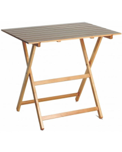 Tavolo pieghevole in legno massello, 60x80 cm, colore naturale