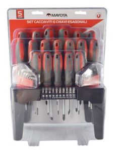 Set cacciaviti e chiavi esagonali 43 pz