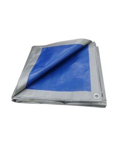 Telo occhiellato, 2x3 mt, blu/argento