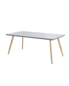 Gardenia tavolo da giardino paros in acciaio effetto legno con piano in ceramica grigio 162x82h.74 cm