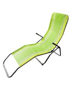 Lettino da mare 137x57x97 cm, verde con leggere righe bianche