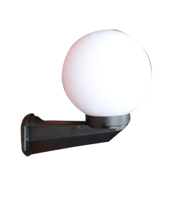 Applique sfera con braccio, Ø 20 cm, in policarbonato, e27, ip44, opale