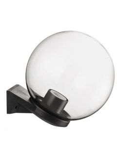 Applique sfera con braccio, Ø 25 cm, in policarbonato, e27, ip44, trasparente