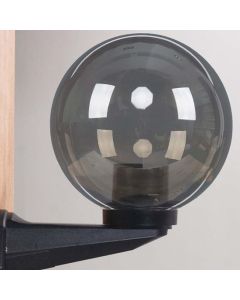 Applique sfera con braccio, Ø 25 cm, in policarbonato, e27, ip44, fume'