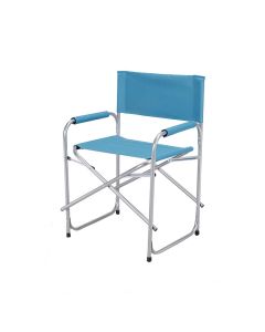 Sedia regista pieghevole, struttura in acciaio, telo in poliestere, 56x48xh.80 cm, colore turchese