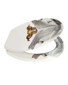 Copriwater in mdf cerniere in metallo decoro cane