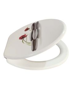 Copriwater in mdf cerniere in metallo decoro fiori