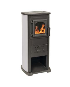 Stufa a legna Varna, in ghisa 6 kw, volume riscaldabile 100 m³, rendimento 86,49%, colore beige