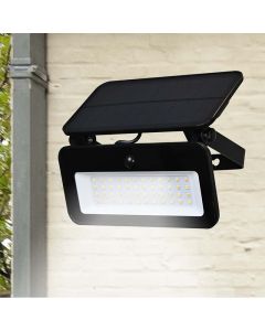 Faretto led ad energia solare, hiroshi 7,5w, 3 step luminosita', ip65, sensore di movimento crepuscolare,  pannello monocristallino