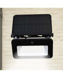 Faretto led ad energia solare, bryan 8,5w, 3 step luminosita', ip65, sensore di movimento crepuscolare,  pannello monocristallino