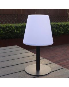 Lampada led da tavolo domizia ad energia solare, 3000k, batteria litio, ricarica usb, ip44, 15xh.25 cm