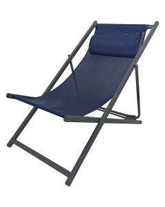 Sdraio da spiaggia, con cuscino, in acciaio e alluminio, con seduta in textilene colore carta da zucchero, 92x61x91cm