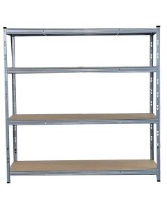 Scaffale legno metallo 160x60xh.180 cm, 4 ripiani, portata a ripiani 300 kg