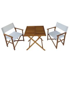 Set pieghevole rei, 2 sedie 57x53xh.87 cm, tavolo 68x68xh.74 cm, struttura in legno
