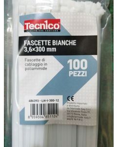 Fascette naturale 100 pz 7.6x450mm, in poliammide