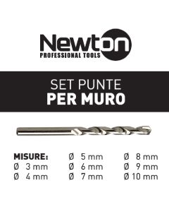 Set punte per cemento, 3-10 mm, 8 pezzi
