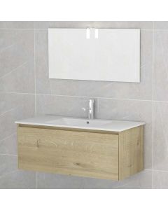 Mobile bagno mete 100 rovere chiaro con applique