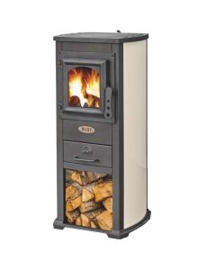 Stufa a legna thor, potenza nominale 5,3 kw, 40x46xh.90 cm, crema