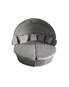 Lettino isola prendisole in alluminio, acciaio e wicker dimensioni: 200x104x74cm