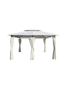 Gazebo sahara  struttura in acciaio 3x4xh.2,70 mt, 6 pali, teli laterali in poliestere 140 gr, colore beige