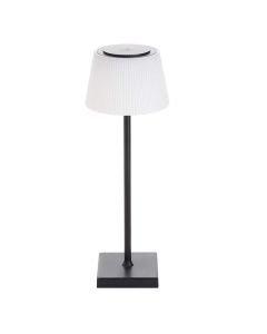 Lampada led blacky da tavolo, ricaricabile usb, h. 38 cm, in metallo + abs