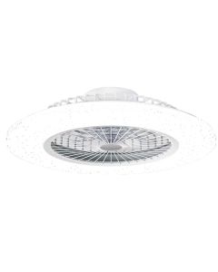 Plafoniera led effetto cielo stellato con ventilatore, potenza luce 55w, 6000 lumen, potenza  ventilatore 24w, Ø 57 cm, 6 velocita', 3 cct, dimmerabile, timer 2h, con telecomando