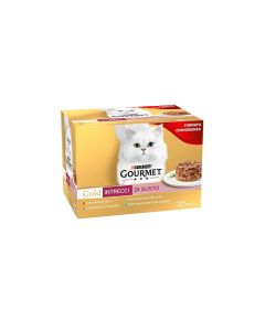 Pate' per gatti gourmet gold, vari gusti, multipack 24 x 85 gr