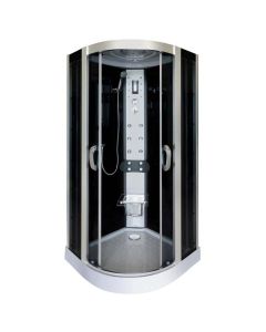 Cabina idromassaggio, 6 getti, porte scorrevoli in cristallo 5 mm, cm 90x90xh.215