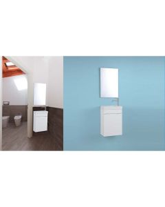 Mobile bagno daisy sospeso con specchio cm 40,5x22,7xh.52, colore bianco