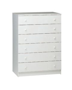 Mobile cassettiera 6 cassetti, 77x47xh.107 cm, colore bianco