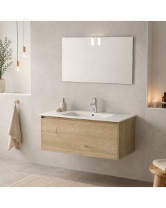 Mobile bagno mete 100 rovere chiaro con applique