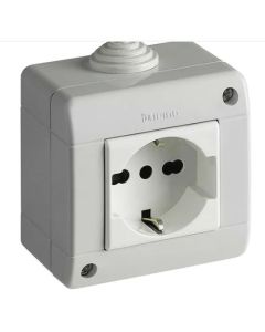 Presa schuko bipasso IP40 2 moduli