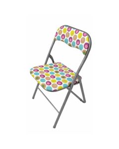 Sedia pieghevole polo acciaio e pvc pois colorati