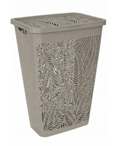 Portabiancheria jungle 55 lt, in plastica, 41,5x34xh.59 cm, colore tortora