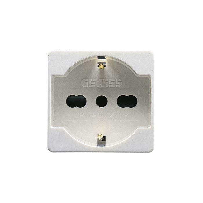 Presa schuko universale system, colore bianco