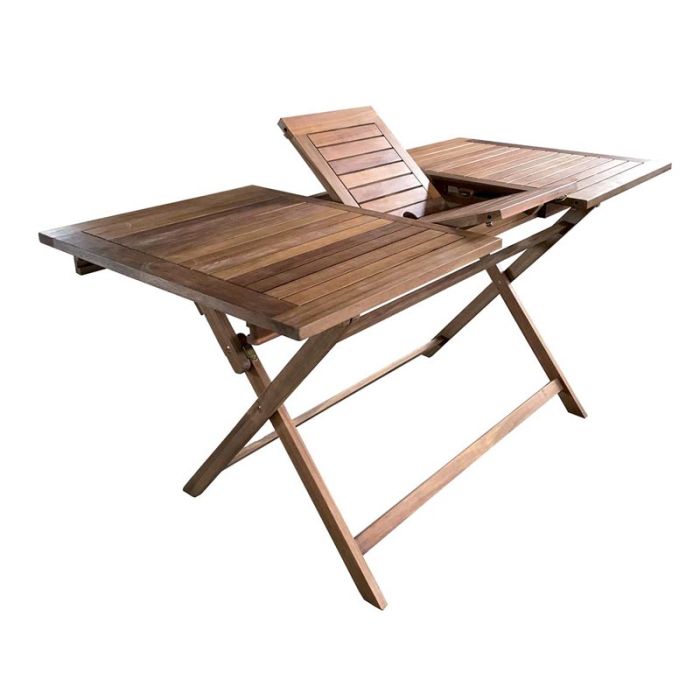 Tavolo pieghevole amalfi in legno di acacia fsc®, estensibile 115