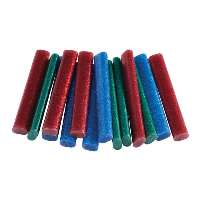 Colla glitter professionale in stick ovale Ø 9 mm, colori rosso/verde/blu, gr.125