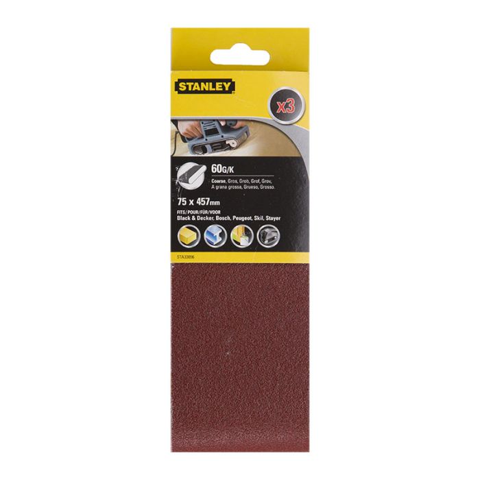 Nastri abrasivi 75x457 mm, grana 60, 3 pezzi
