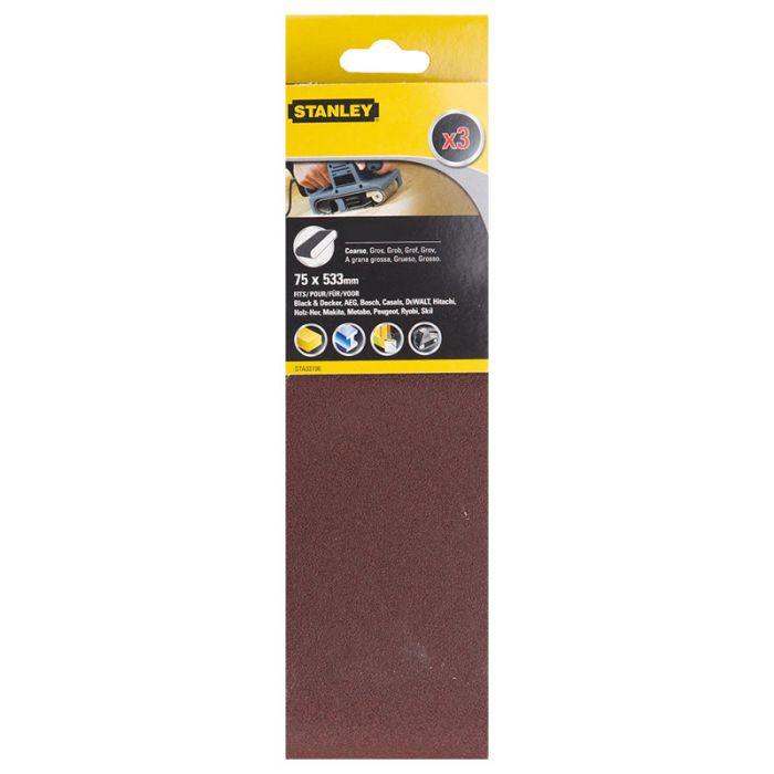 Nastri abrasivi 75x533 mm. grana 100, 3 pezzi