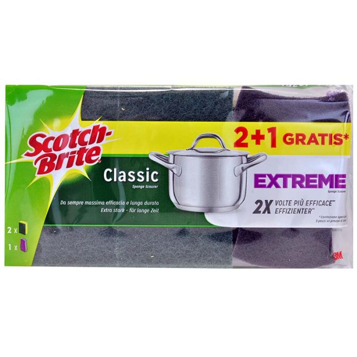 Scotch brite spugna +fibraverde, conf. 2+1 pz