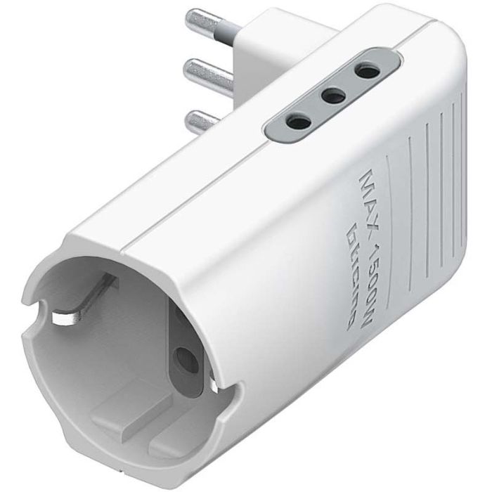 Adattatore triplo 10A con Schuko bianco